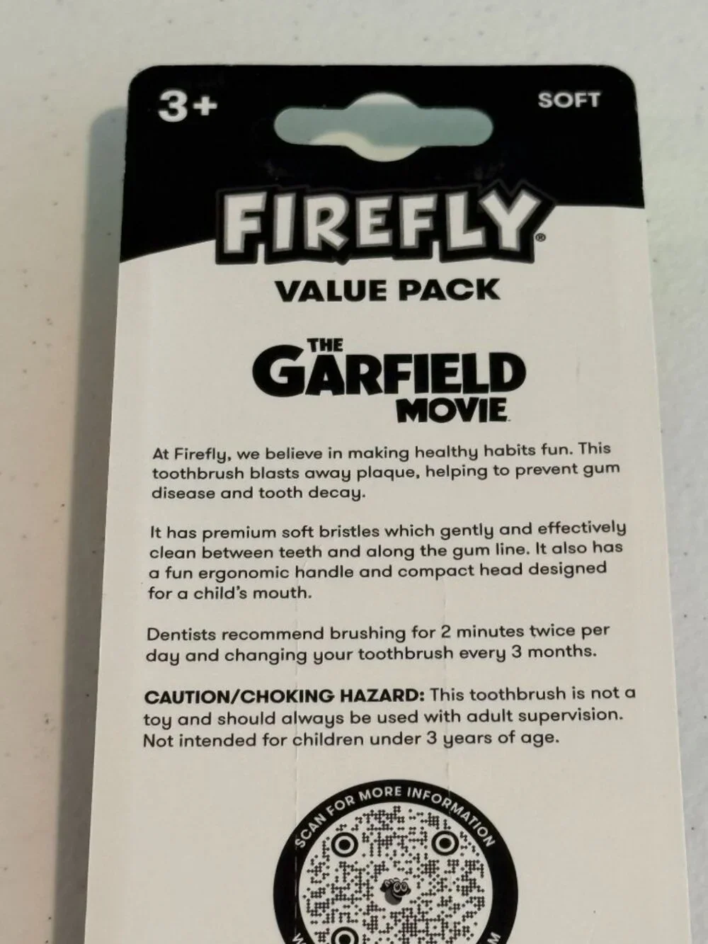 Firefly Garfield Toothbrush 3 Pack Kids Soft Bristle Movie Oral Care New